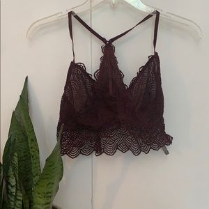 Aerie Plum Lace Racerback Bralette